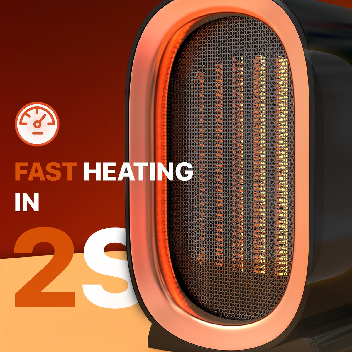 Ceramic Space Heater - Overheat & Tip-Over Protection - Flame Retardant Material